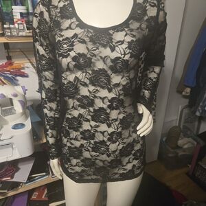 Wallflower Black Lace Floral Top